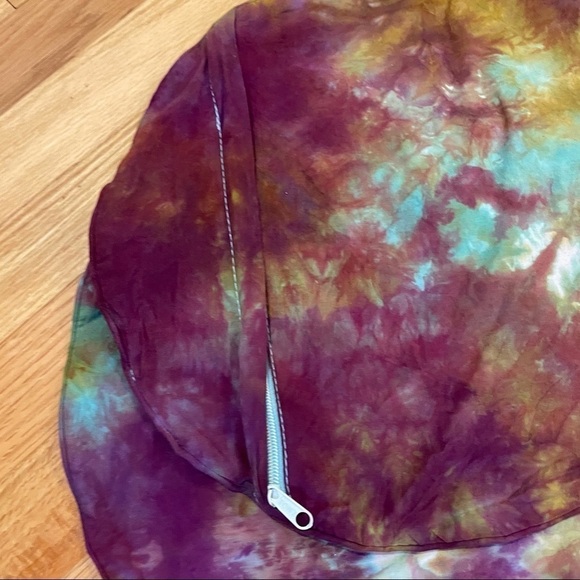 2 tie dye round throw pillow covers jewel tone tie dye purple turquoise - Picture 4 of 4